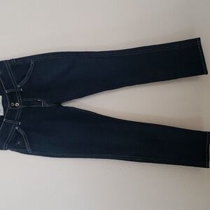 Hudson Jeans Beth Crop Baby Boot Mid Rise Straight Dark Blue